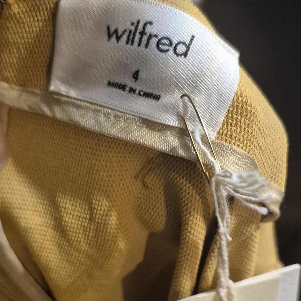 Aritzia Wilfred Sleeveless Dress Yellow 4 NWT - Picture 5 of 8